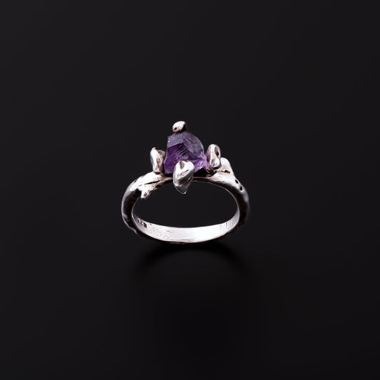 [UNAKU] • Rough Amethyst claws 925 Ring