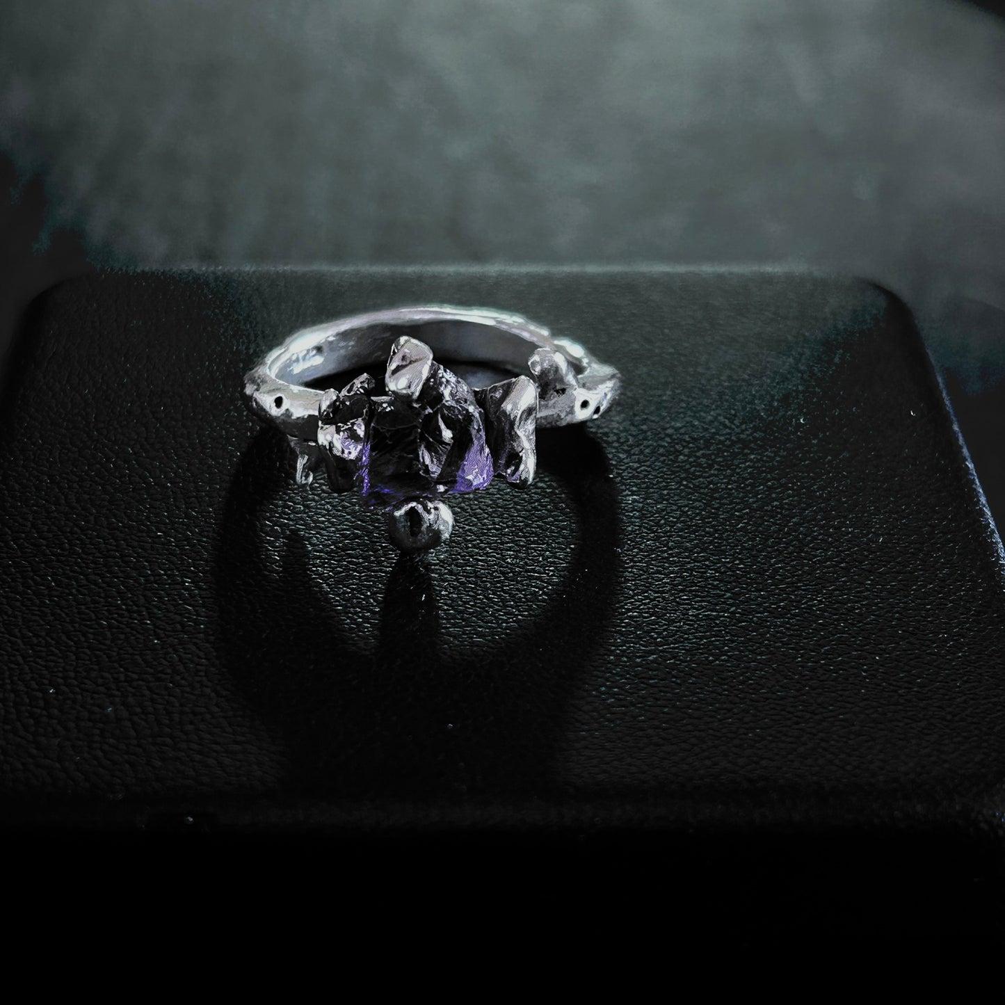 [UNAKU] • Rough Amethyst claws 925 Ring