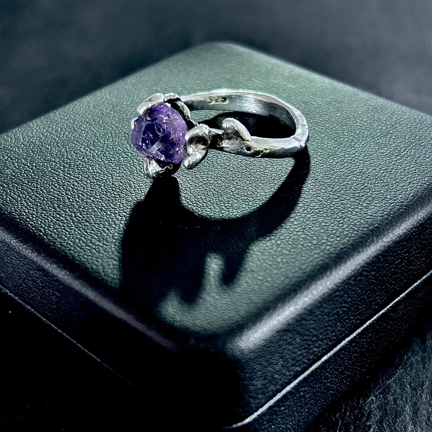 [UNAKU] • Rough Amethyst claws 925 Ring